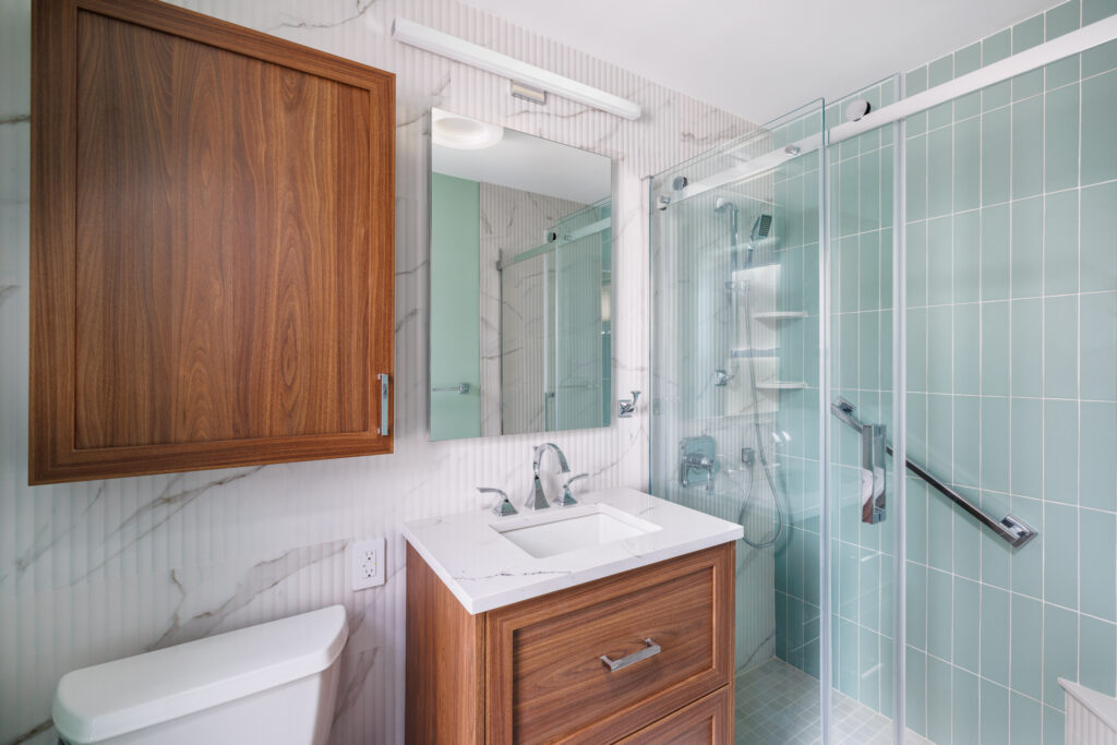 Green Transitional Manhattan Bathroom